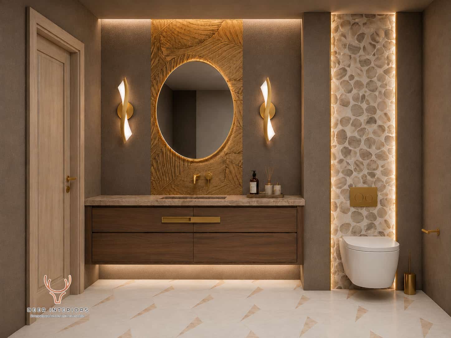 Foyer Powder Room — residential interior in Scarsdale, New York